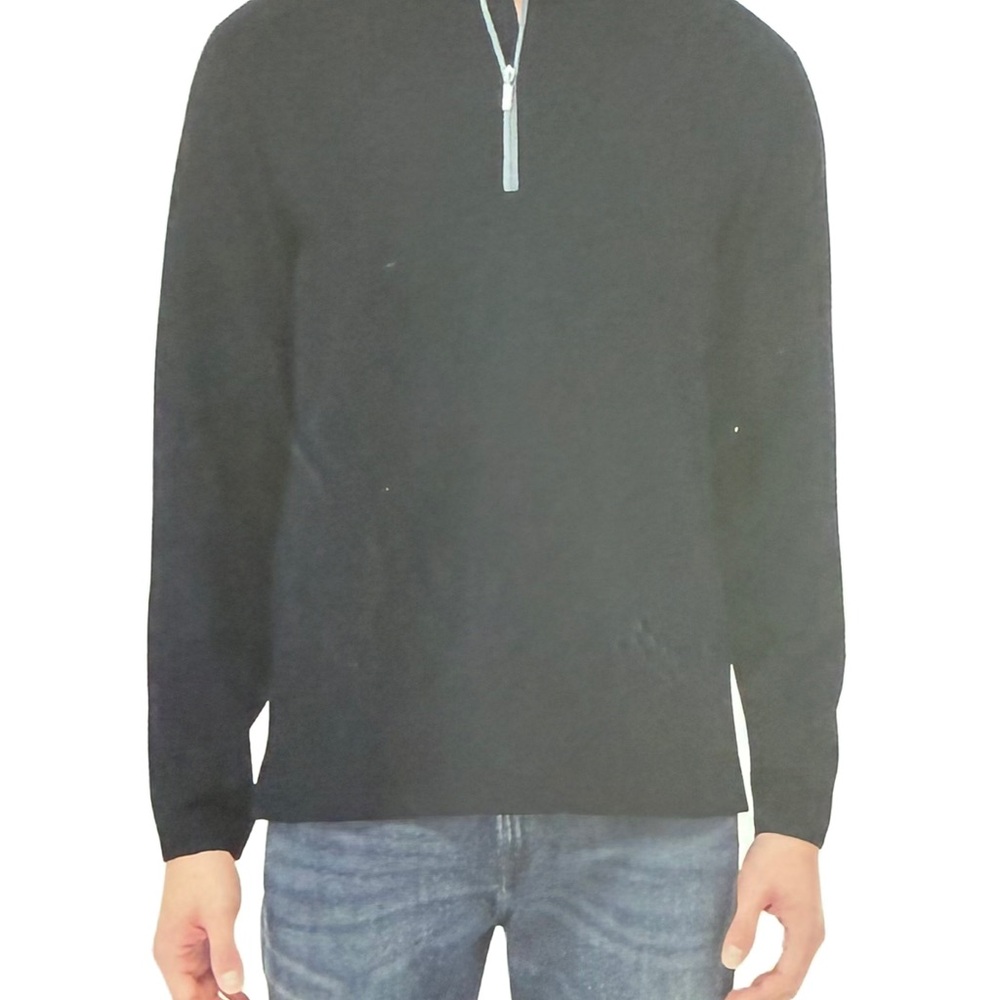 Men's Black Half-Zip Men’s Moisture Wicking Pullover Stretch Top UPF 50+